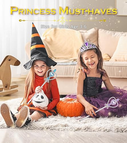 Miniatura 8 de BIBUTY Accesorios de vestir de princesa, corona de princesa para niñas pequeñas, varita tiara de princesa, regalo de juguete para niñas de 3 a 6 años