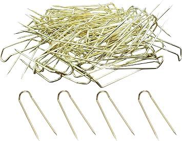 Rosenthal Collection U-Pins, U Shape Jewelry Display Chain Pad Showcase Pack of 100, Gold