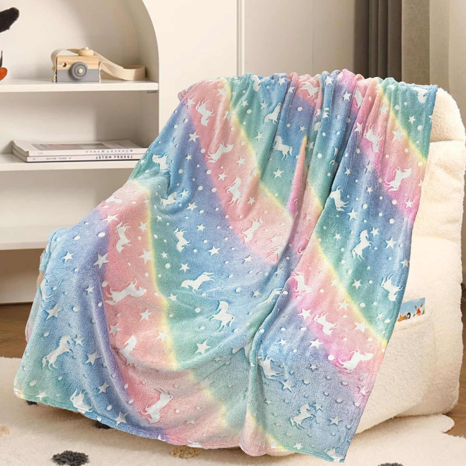 Couverture pour enfants de licorne 150x200 cm cadeau anniversaire parfait