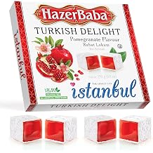 Hazer Baba Turkish Delight Candy, Sour Cherry Flavored, Gourmet Snack Box, Traditional, Vegan Snack, Turkish Lokum, Unique Sweets, Loukumi, Delicias Turcas, Halal, Kosher, 16oz 454g