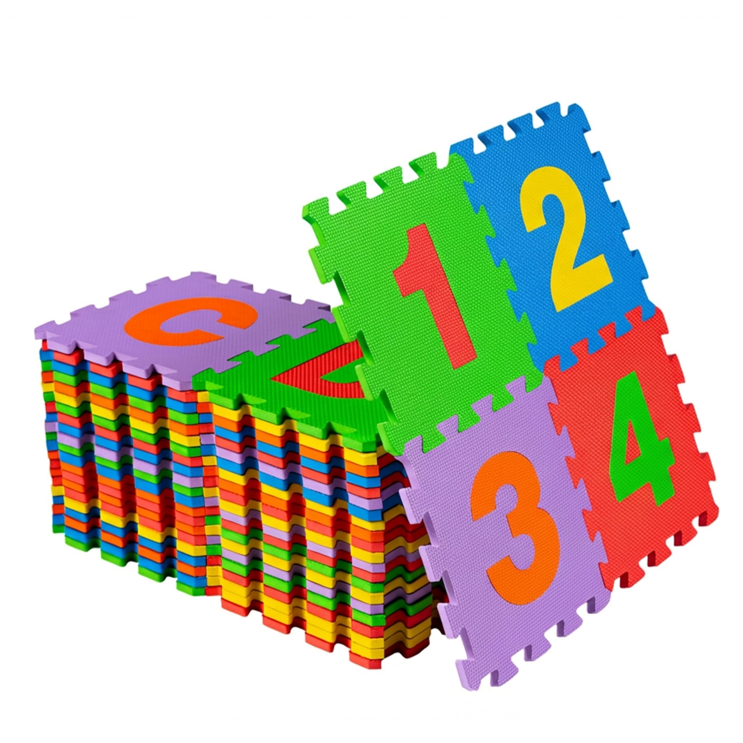 BPIL Baby Play Mat – 30x30cm EVA Foam Mats for Kids - Alphabet and Numbers, Multicolour Soft & Non Slip Interlocking Floor Mats | Safe & Comfortable | 12mm Thick Play Flooring