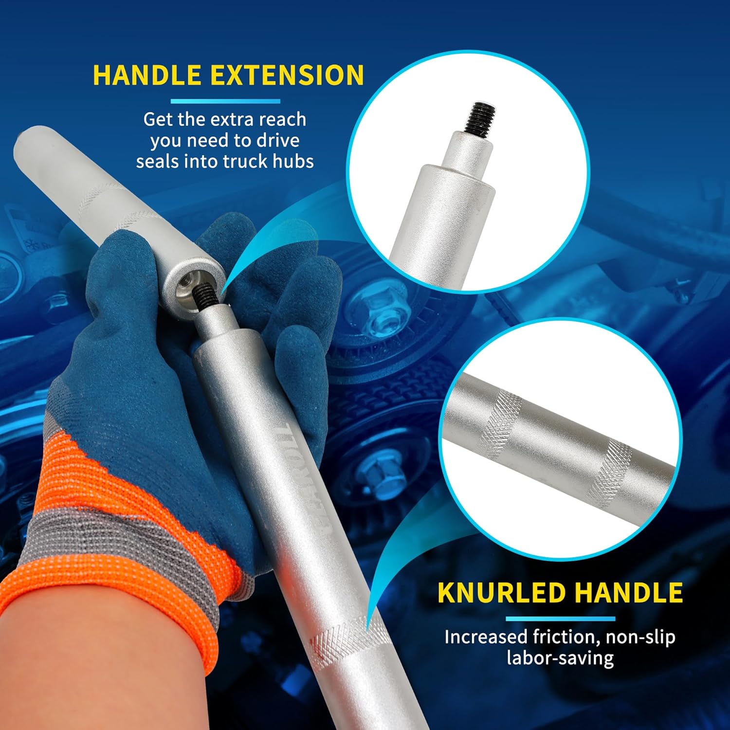 Truck Hub Seal Installer Kit Fit for Size Seal for Class 7 & Class 8 Trucks, Heavy Duty Seal Drivers