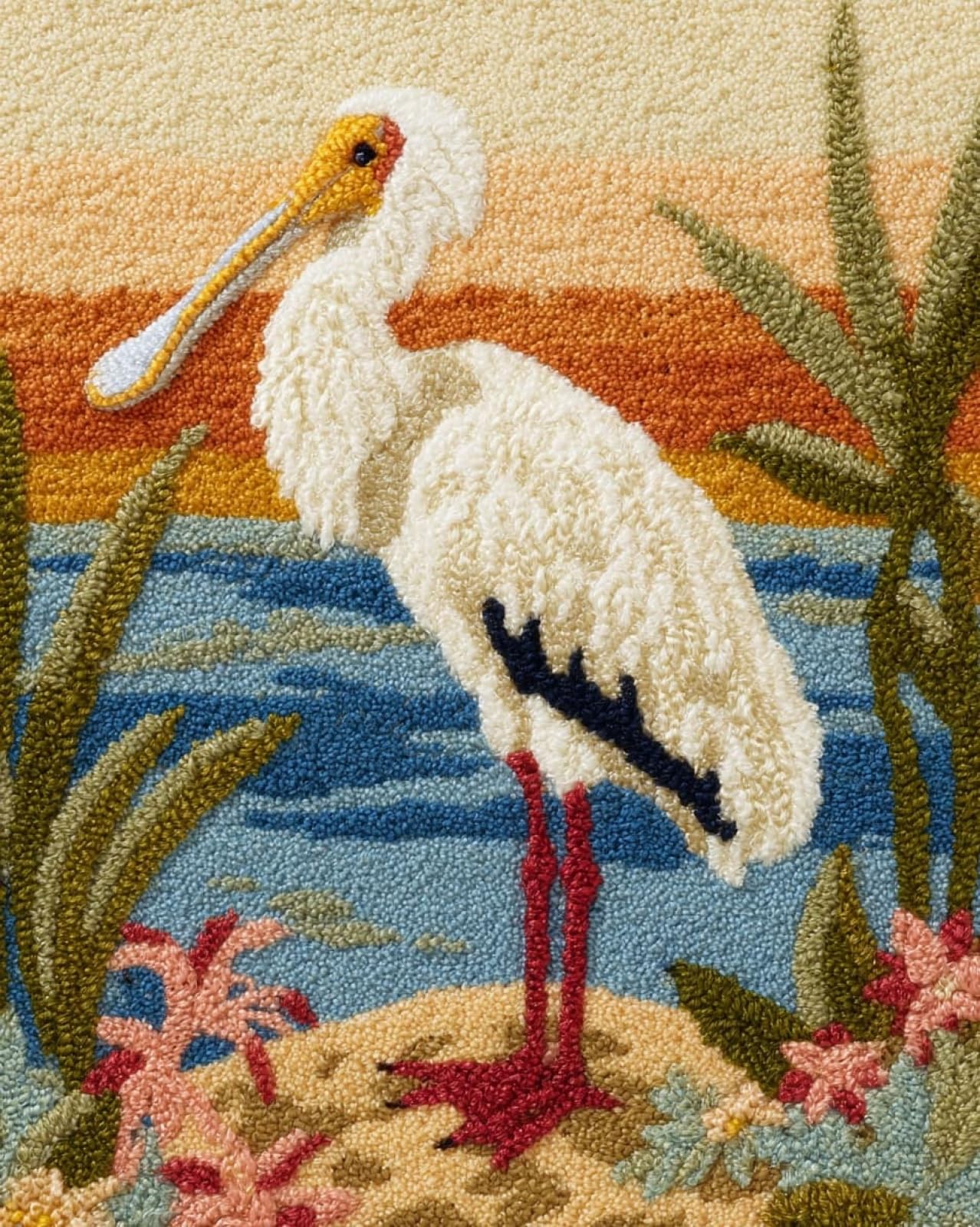 Wallphantom Latch Hook Rug Kits,Bird Pelican,DIY Crochet Rug Making Kit for Adults Kids,3D Cross Stitch Carpet Embroidery Needlework Crocheting for Home Decor,60x90cm