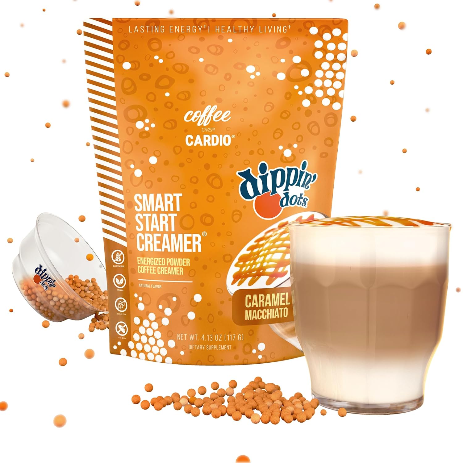 Coffee Over Cardio Smart Start Creamer Dippin Dots Carmel