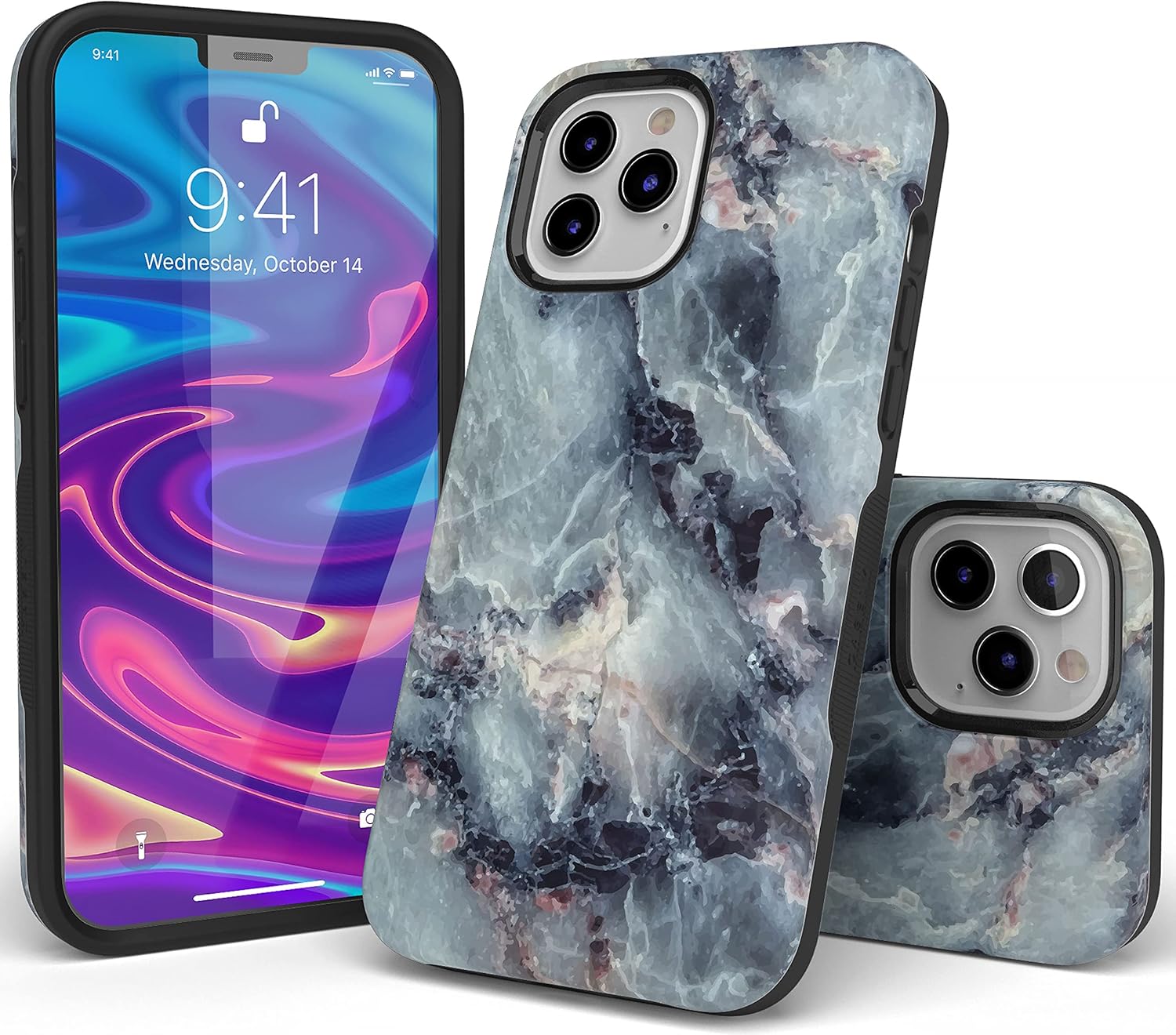 Casely iPhone 12/12 Pro Case | Deep Sea | Blue Marble | Bold Protective Design | Compatible with MagSafe