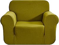 Vista 86 de CHUN YI - Funda elástica de 1 pieza para sillón grande, funda protectora suave de Jacquard con elastano, detalle de cuadros y parte inferior