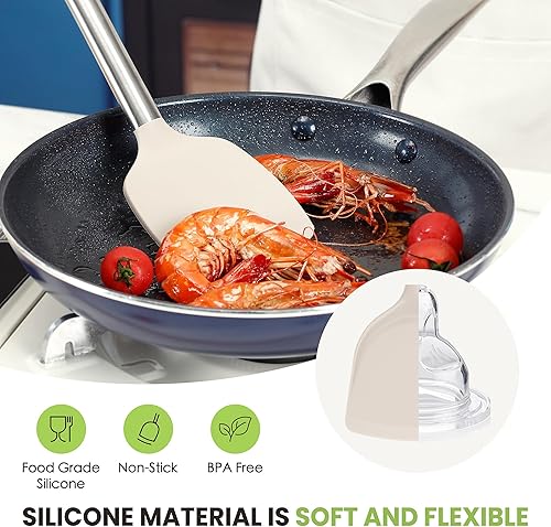 Miniatura 4 de Juego de utensilios de cocina grandes, juego de espátulas de 35 piezas con soporte, juego de utensilios de cocina de silicona con mango de acero