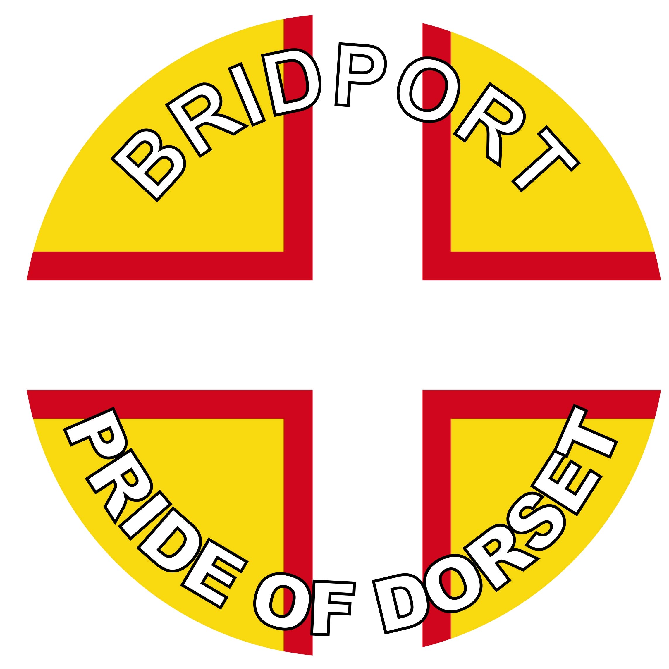 Bridport - Pride of Dorset - (Two Pack) 80mm Diameter Car Bumper Window Decal Sticker