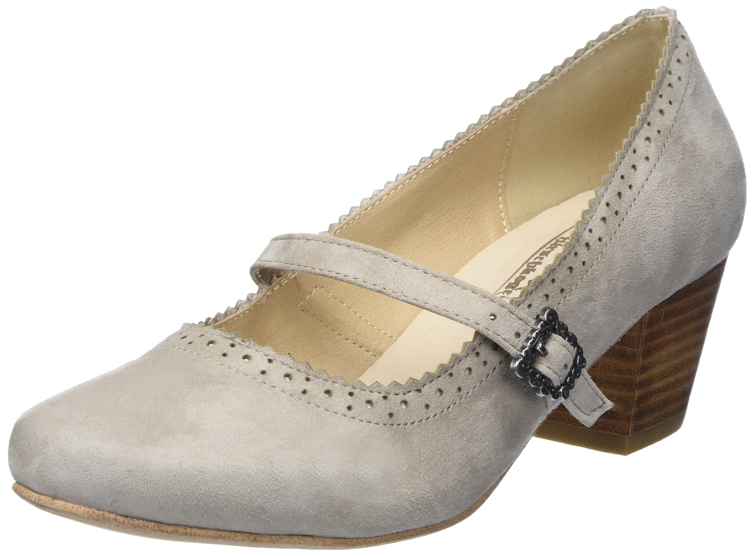 HIRSCHKOGEL Women's Court Shoes Pump, Stone, 8.5 UK