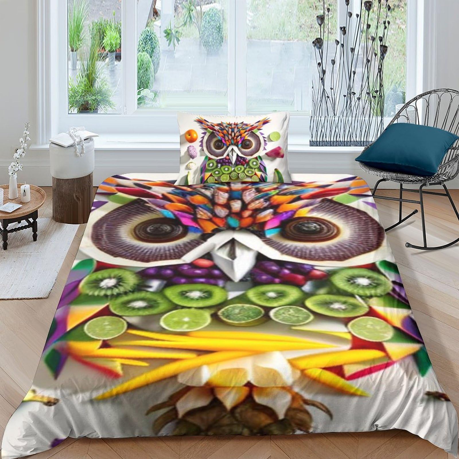 Housse de couette enfant Angry Owl - parure de lit imprimé microfibre 135x200
