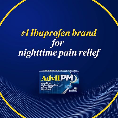 Vista 25 de Advil Analgésico PM y ayuda para dormir nocturno, medicamento para el dolor con ibuprofeno para aliviar el dolor y citrato de difenhidramina