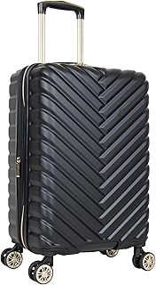 Kenneth Cole Reaction Women's Madison Square Hardside Chevron Expandable Luggage, Black, 20-Inch Carry On