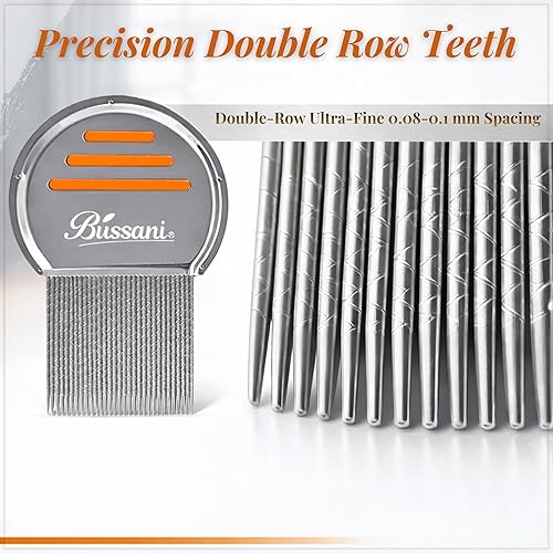 Miniatura 5 de Bussani Peine para piojos para niños y adultos | Tratamiento de piojos | Peine para piojos y liendres | Peine para piojos y liendres | Peine para