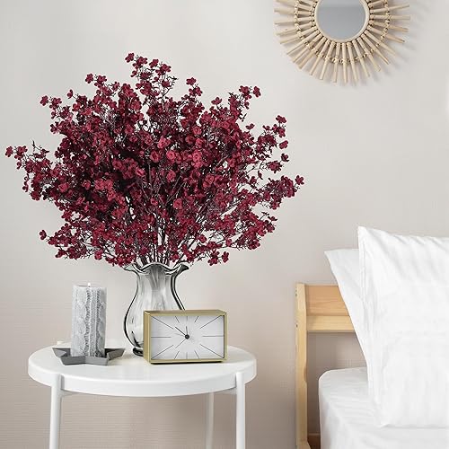 Miniatura 6 de Sggvecsy 15 piezas de flores artificiales de aliento de bebé, ramos de gypsophila a granel, flores de seda falsas de tacto real para el hogar,