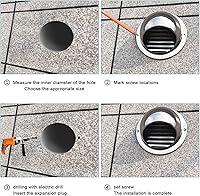 Vista 9 de Tapa de chimenea de acero inoxidable 304, ventilación de escape para calentador de baño, cubierta de salida de ventilación de pared redonda, tapa