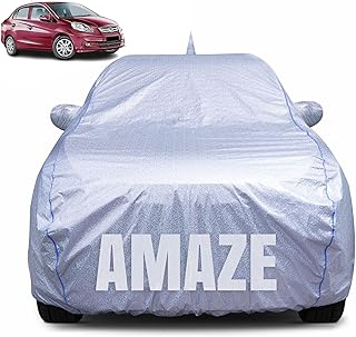 CABIUS 100% Waterproof Car Body Cover for Honda Amaze (2013-2017) with Mirror Pocket, Heat &amp; UV Resistant, Triple Stitche...