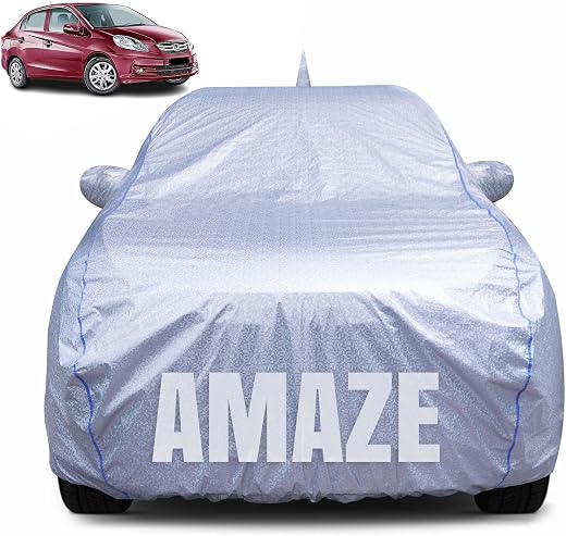 CABIUS 100% Waterproof Car Body Cover for Honda Amaze (2013-2017) with Mirror Pocket, Heat & UV Resistant, Triple Stitche...