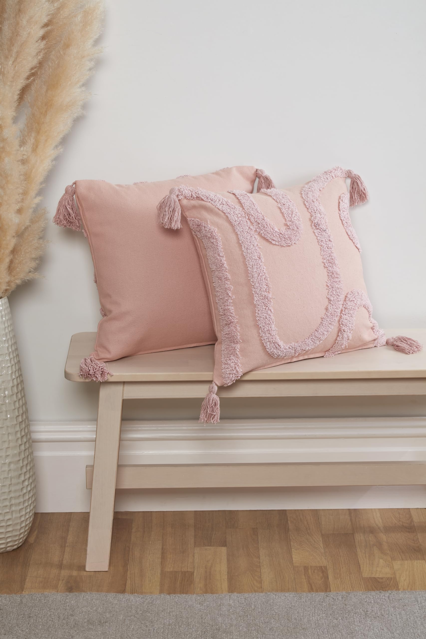 Rapport Home Pink Tufted Cushion Cover Cabana Style Blush Cushion Cover