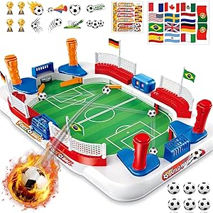 Futbolines para Niños, 55 × 31 Mini Futbolin Juegos de Futbol con 6 Futbol, Contador Manual, Pegatina, Matraquilhos Criança Juego de Mesa para 4 5 6 7 8 9 10 Años