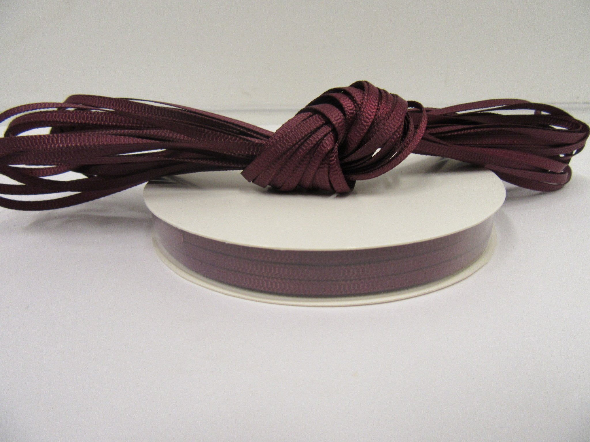 1 Bundle of 3mm x 10 metres Grosgrain Ribbed Ribbon Burgundy Wine Claret Double Sided 3 mm 1/8"