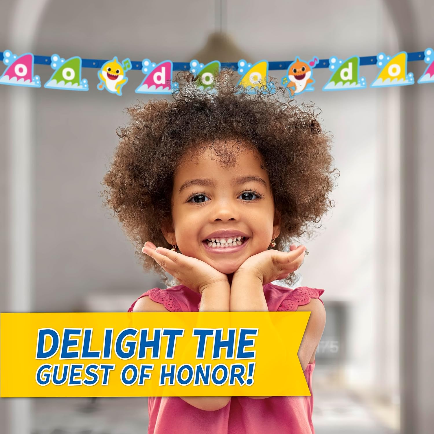 Baby Shark Birthday Decorations | Baby Shark Party Decorations | Serves 16 | Banner, Tablecloth, Plates, Napkins, Sticker | Officially Licensed