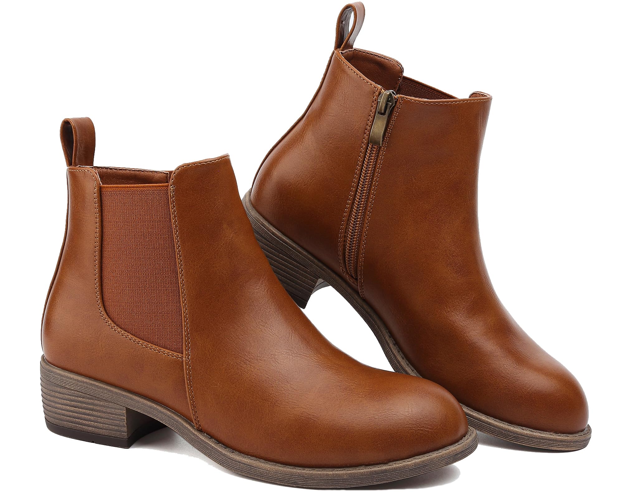 Stiefeletten Damen Knöchelstiefel Mit Reißverschluss Wasserdichte Leder Stiefeletten Stylische Chelsea Boots Mit Niedrigem Absatz Spitze Zehen Freizeitschuhe Herbst Winter Damenstiefel Schwarz Braun