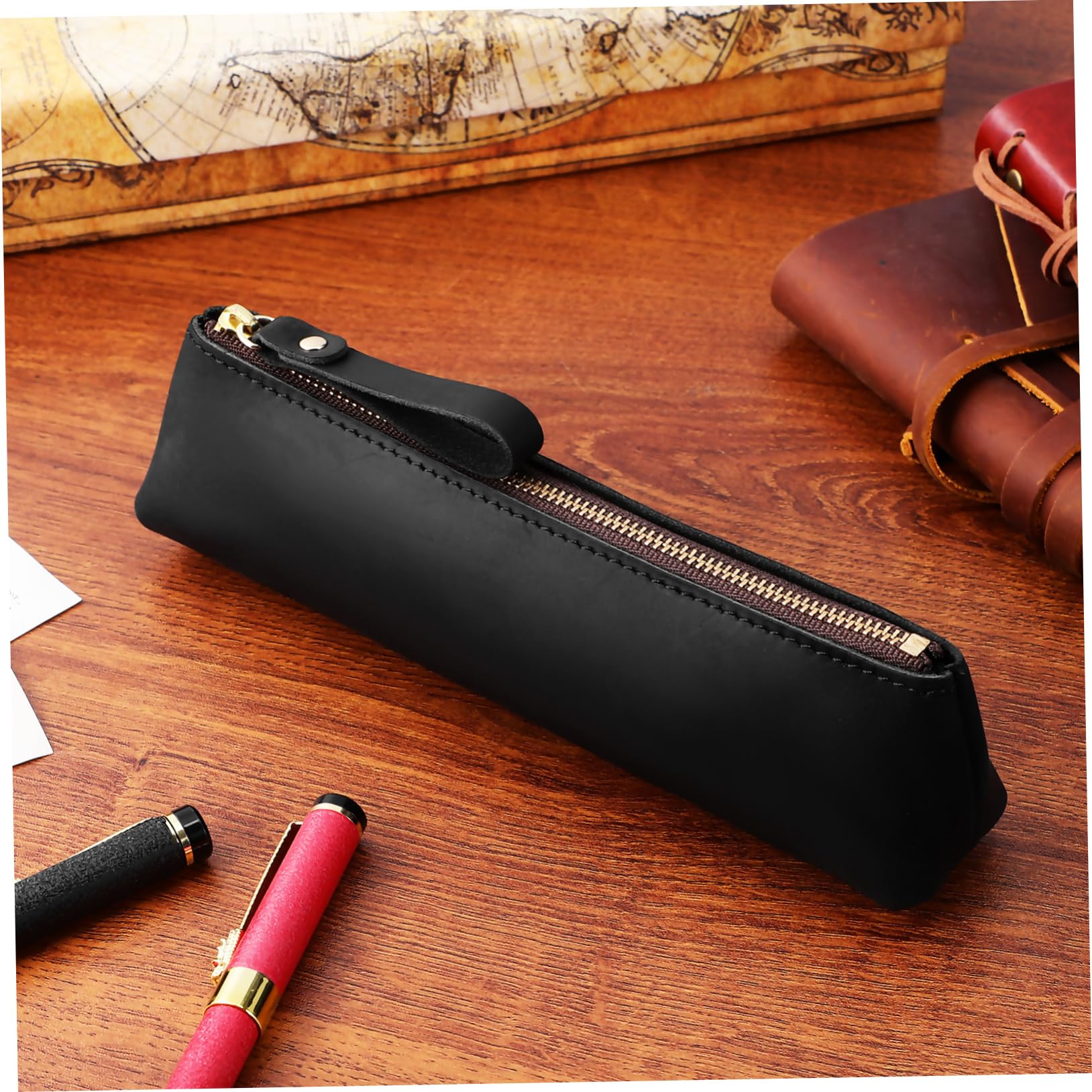 NUOBESTY Astuccio Portapenne Piccolo Da 2 Pezzi in Pelle Per Utensili Da Scrittura Elegante E Con Cerniera