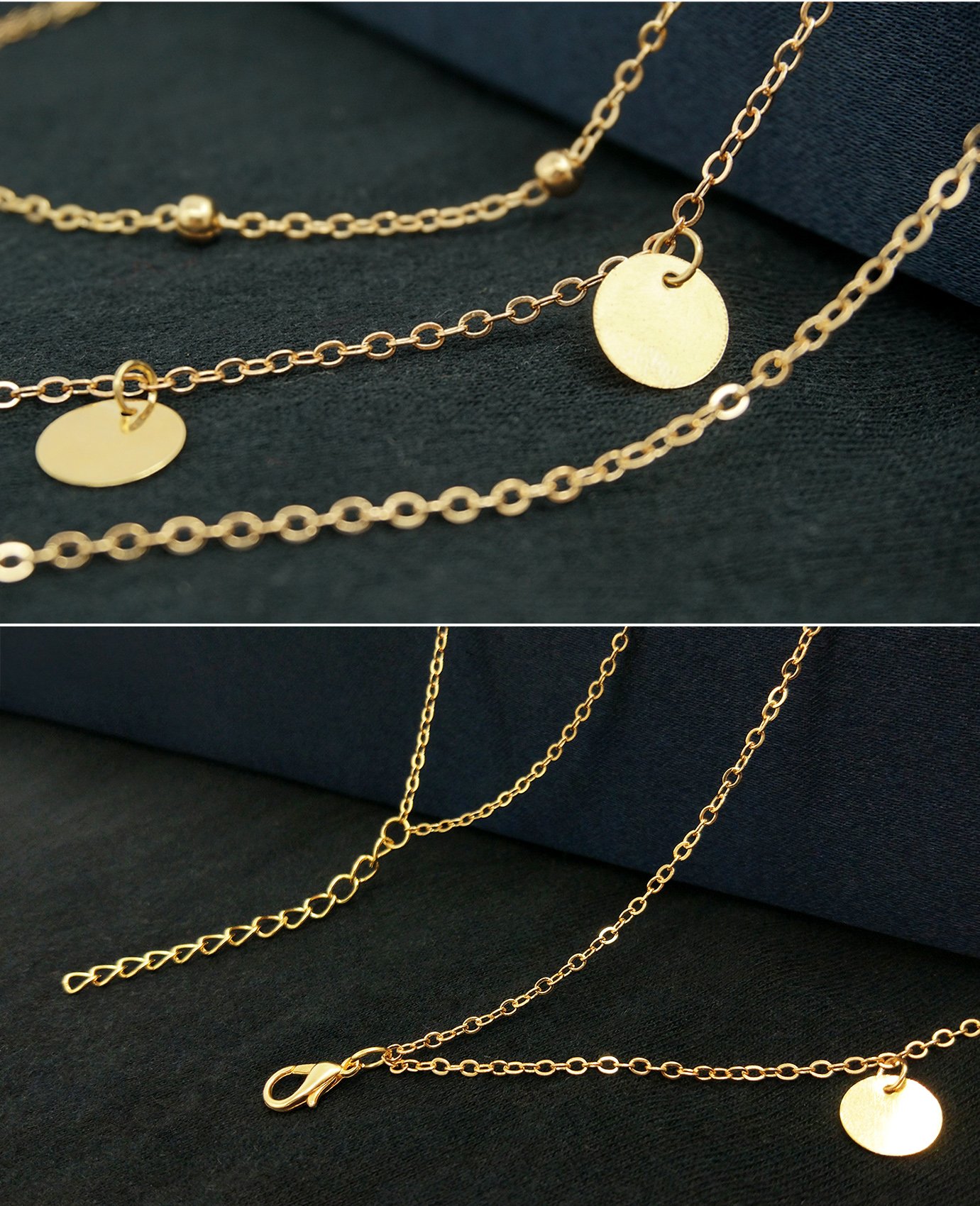 stratificata Catena Choker Collana Luna Strass Ciondolo Catena Gioielli per Ragazze Donne