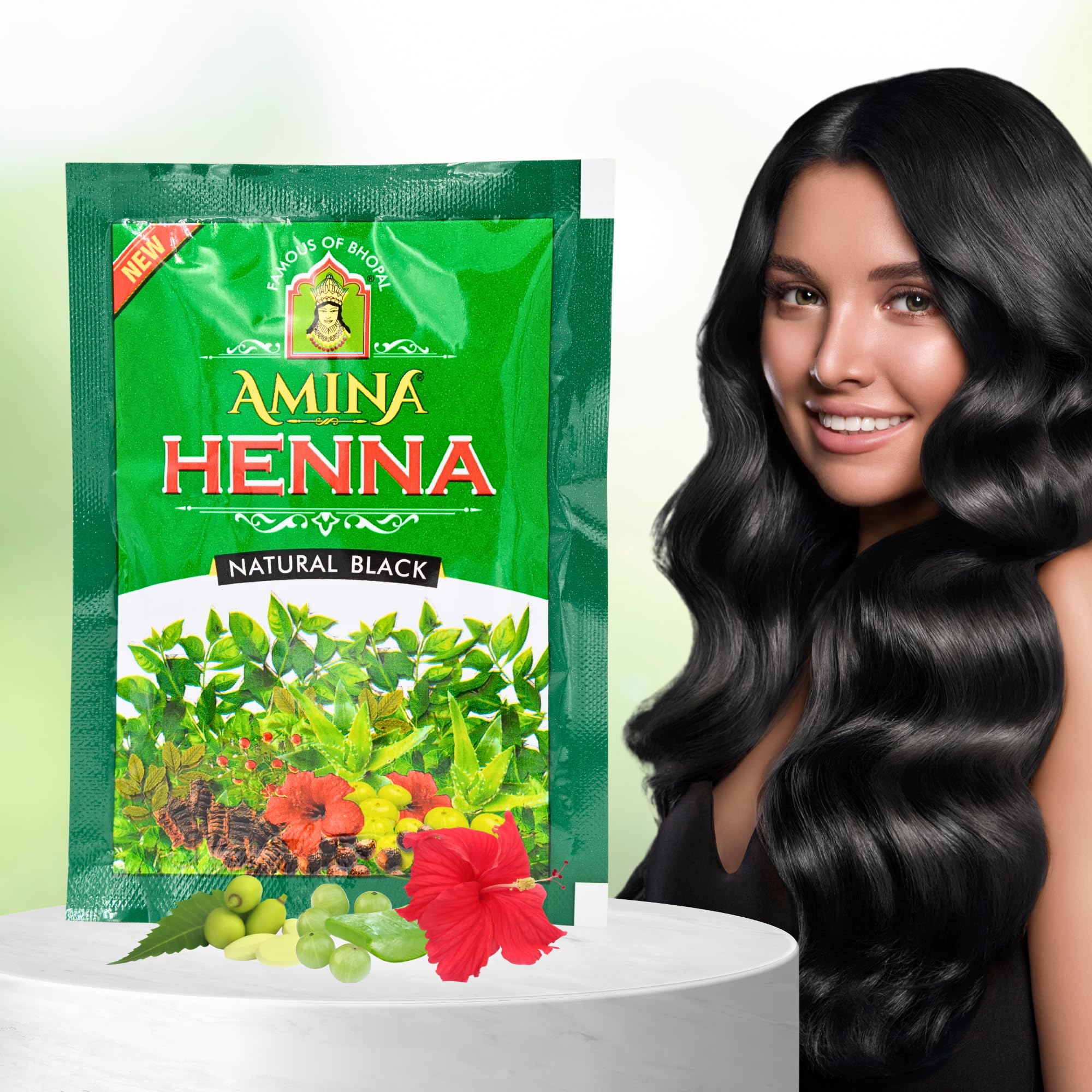 Amina Henna Unisex Natural Black Hair Color Mehndi (Pack of 20, Natural Black)-image-41