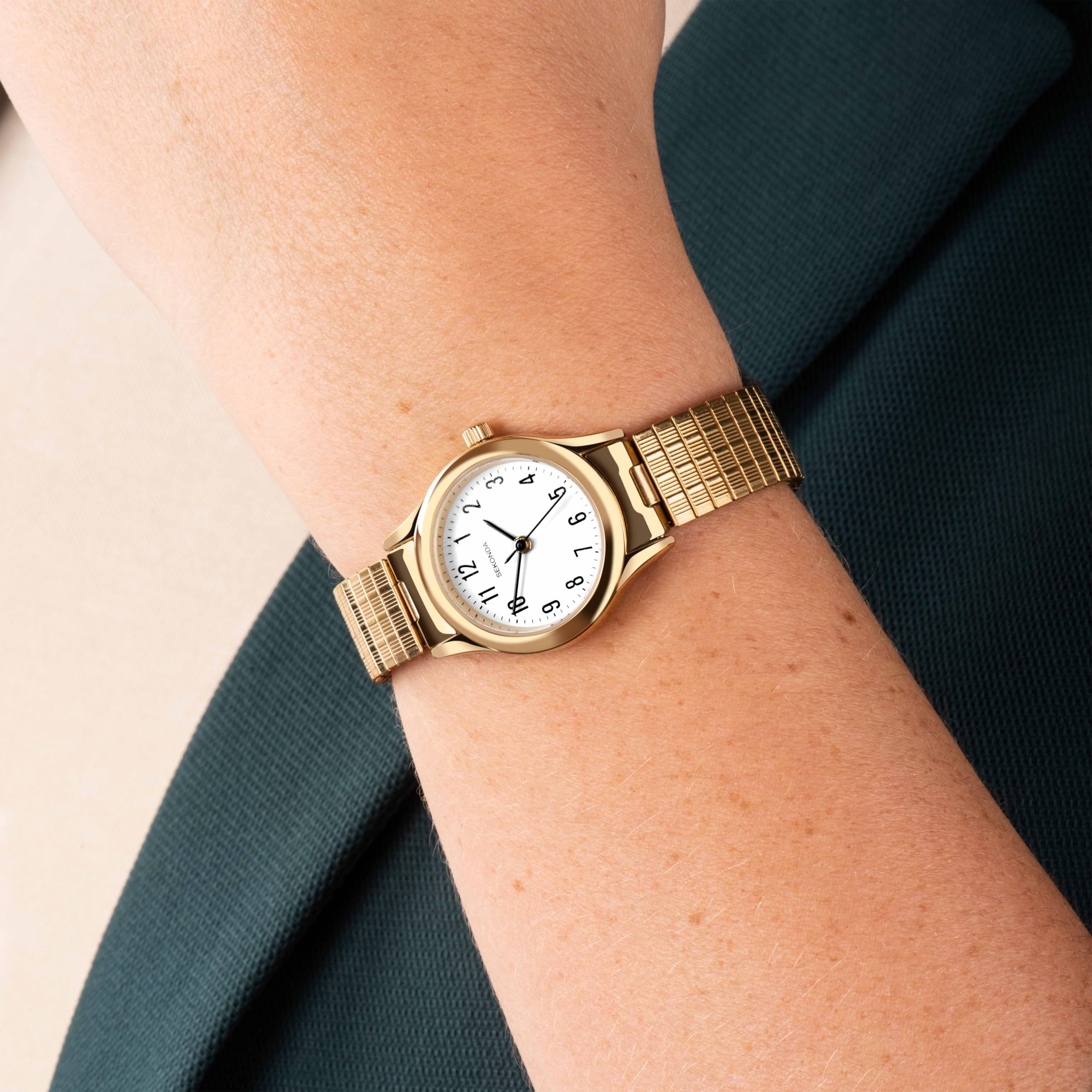Sekonda Women's 25mm Analogue Easy Reader Watch White Dial Stainless Steel Expandable Bracelet Mineral Glass 30m Water Resistant 2 Year Guarantee