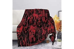Spooky Halloween Bloody Handprint Throw Blanket: Crimson Canvas for Eerie Warmth