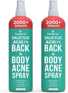 Salicylic Acid Back & Body Acne Spray, Back Acne Solution For Women And Men, Acne Body Spray with Tea Tree Oil, Fast-Drying Back Acne Spray, Fine Mist, Back Acne Treatment Spray, 4 fl oz, 2-pack