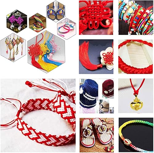 Miniatura 8 de PH PandaHall Cuerda de nailon de 0.079 pulgadas (0.079 in), hilo de seda de 6 colores, hilo de seda chino para collar trenzado, pulsera de amistad,