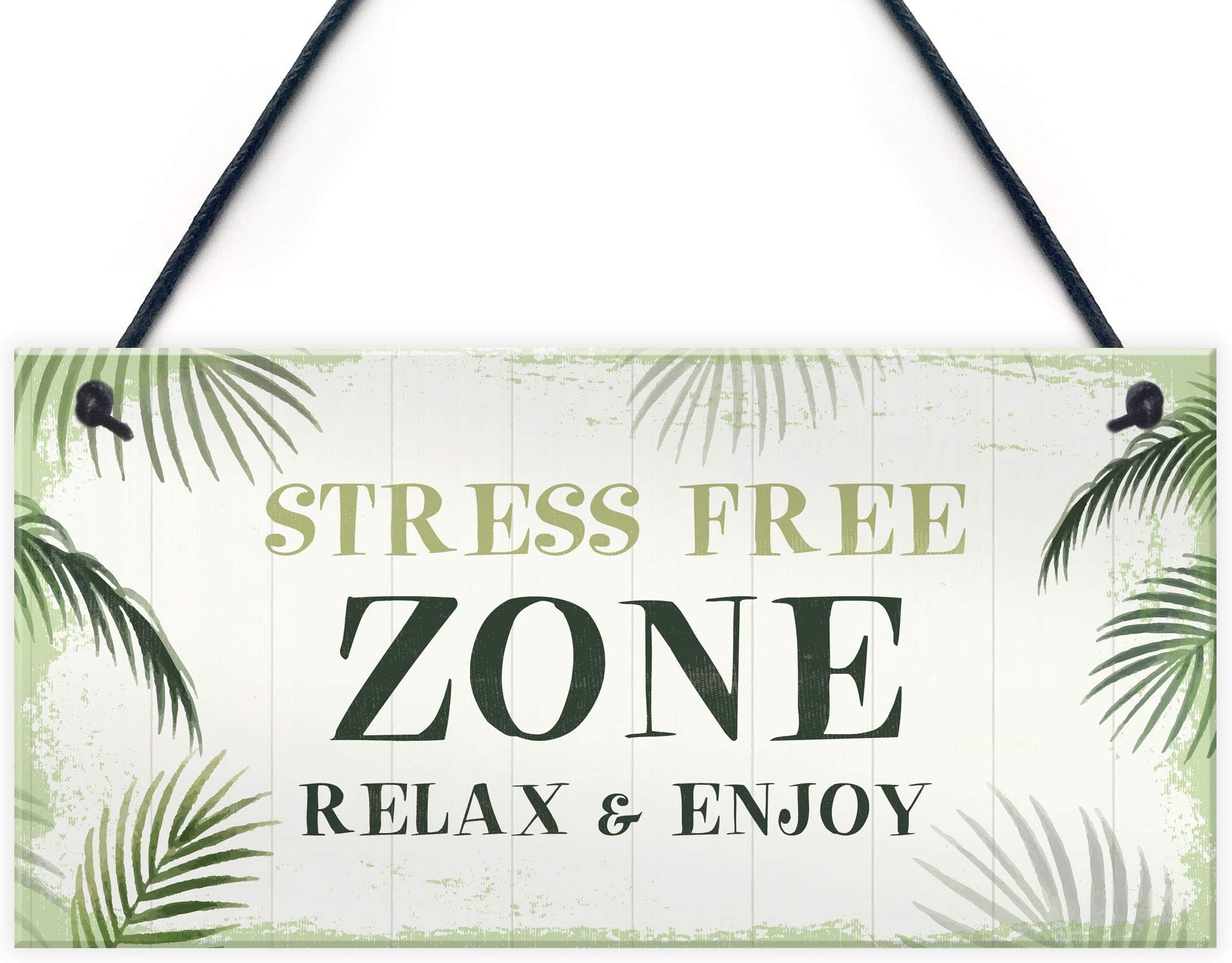 Red Ocean Shabby Chic Stress Free Zone Sign Hot Tub Plaque Garden Shed Summer House Sign