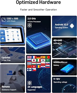 TOPDON Car Diagnostic Tool Phoenix Nano, 2025 ECU Coding Tool with Full System Diagnostic, 32+ Reset Service, Bi-Directional Control, Support CAN FD/DoIP Protocols, FCA AutoAuth, 2 Years Free Updates