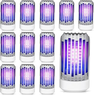 Qualirey 12 Pack Bug Zapper Indoor Plug in Mosquito Killer Trap Indoor Insect Trap Electric Little Mosquito Gnats Trap Fly Zapper Electronic Mosquito Killer with LED Light for Bedroom Baby Room Office