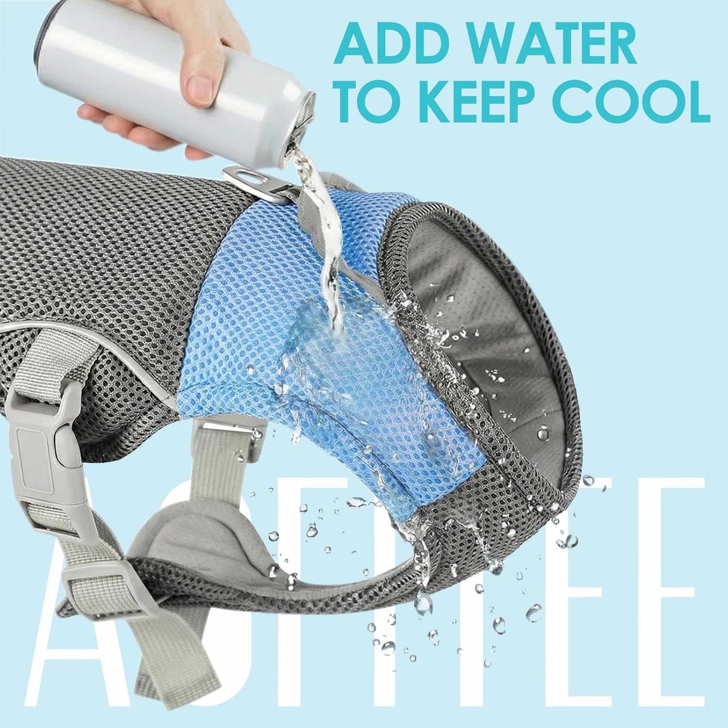 AOFITEE Dog Cooling Vest Small Dogs, Breathable Cooling Jacket for Dogs UV Protection Shirt, Dog Cooler Shirt with Harness D-Ring, Lightweight Summer Cooler Vest for Small Medium and Large Pet