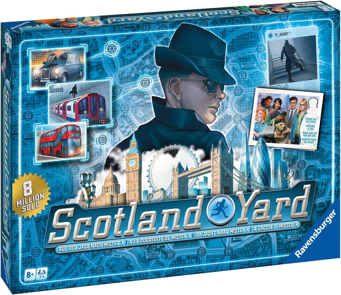 Ravensburger Gesellschaftsspiel 27515 - Scotland Yard - Familienspiel, Brettspiel für Kinder und Erwachsene, Spiel des Jahres, für 2-6 Spieler, ab 8 Jahre: Auf der Jagd nach Mister X