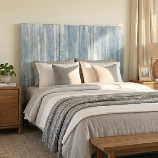 Barn Walls California King Headboard - Blue Powderwash Multi-Tonal