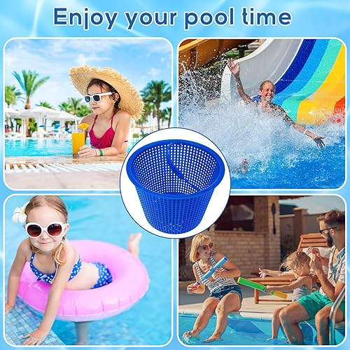 Miniatura 6 de Paquete de 4 cestas de repuesto para desnatadora de piscina con asa, cesta resistente para mantenimiento de piscinas, consejos presta atención al