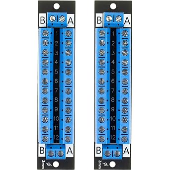 2pcs for 2x12 Position Terminal Block Distribution Module Breakout Board for AC DC 15 Amp Black