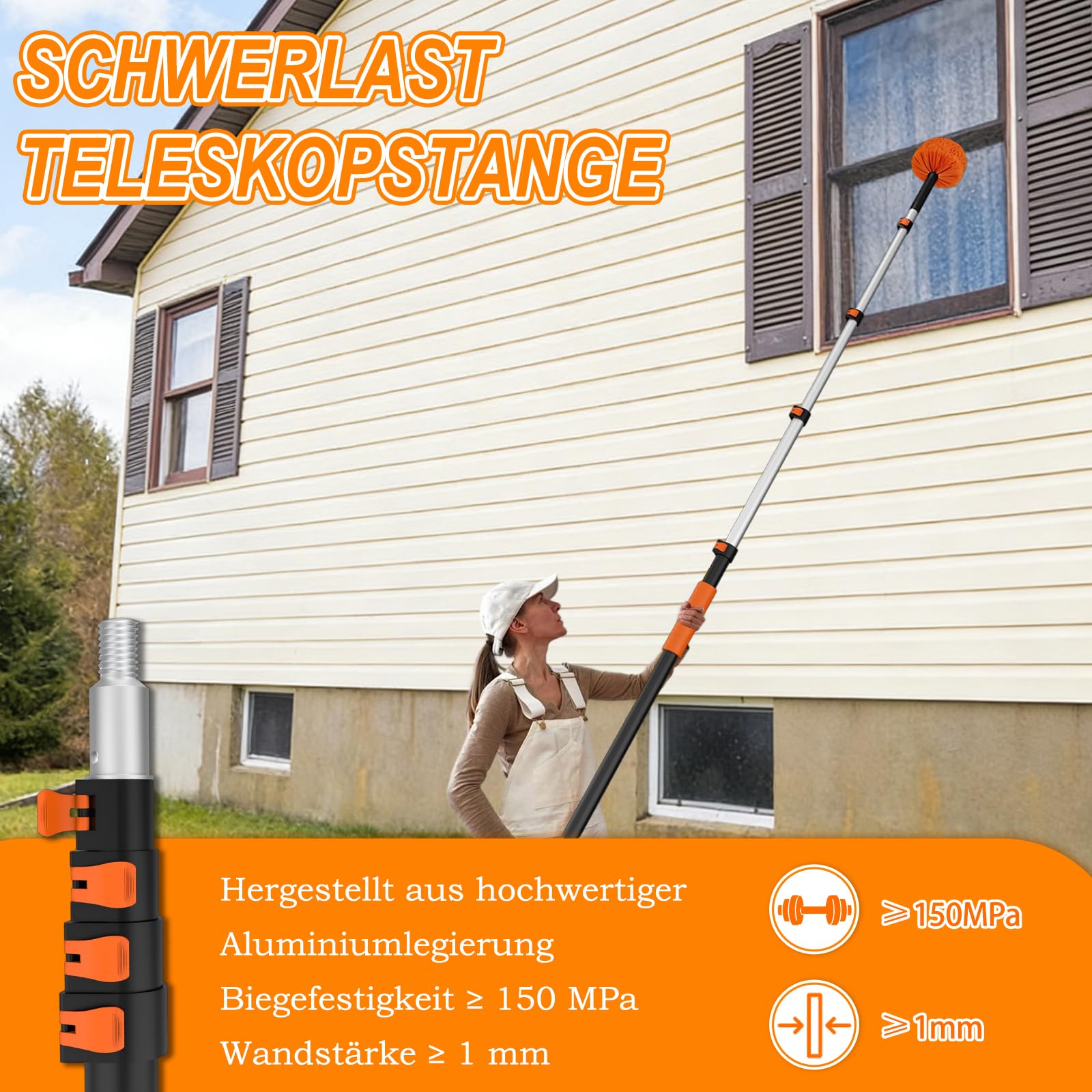 SISUPASSIE 6m Teleskopstange, Teleskopstangen zum Streichen, Aluminium Teleskopstiel für Staubwischen, Streichen, Fensterreinigung