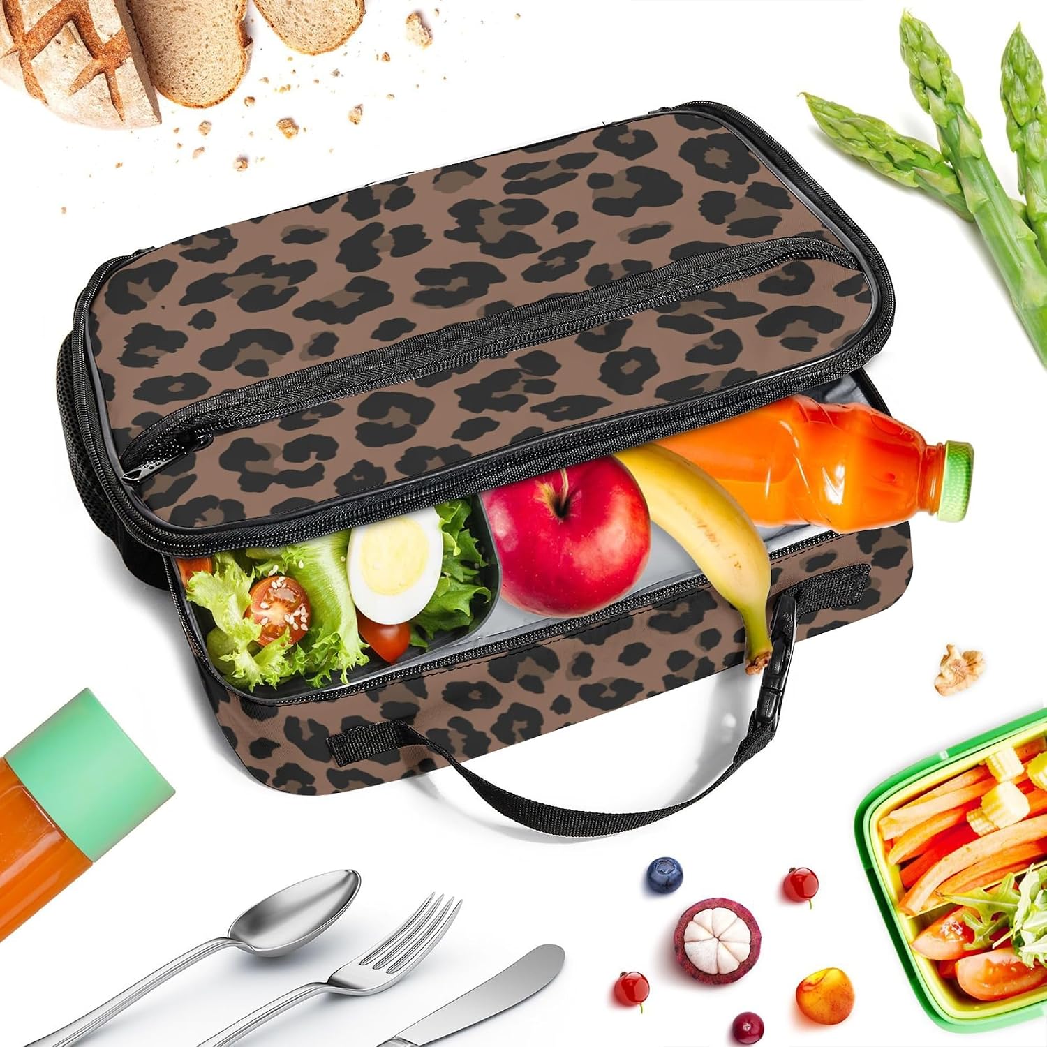 Wobagmen Leopard Lunch Box Kids Cute