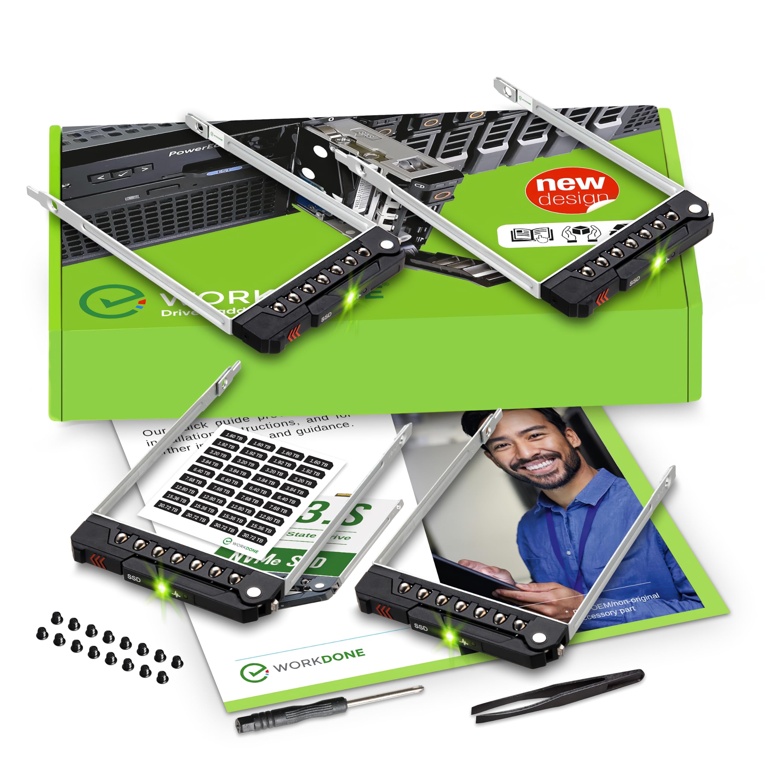 Amazon.com: WORKDONE 4-Pack E3.S NVMe Drive Caddy -fits Dell