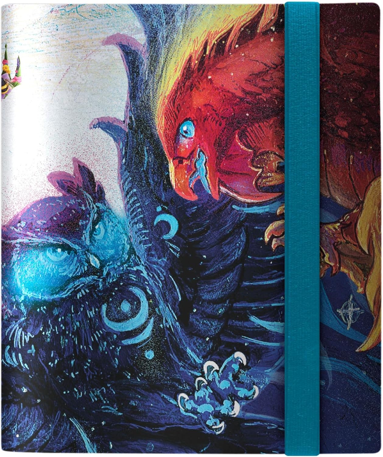 Ultra PRO - Bloomburrow 4-Pocket PRO-Binder for Magic The Gathering featuring Maha, Its Feathers Night vs Dragonhawk Fate’s Tempest, Holds 160 Cards, Cyan Blue Strap, Ideal for Trading & Sports Cards