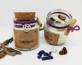 Mindfulness, Spiritual, Magickal, Soy Wax Candle infused with Crystals and Herbs – Spiritual