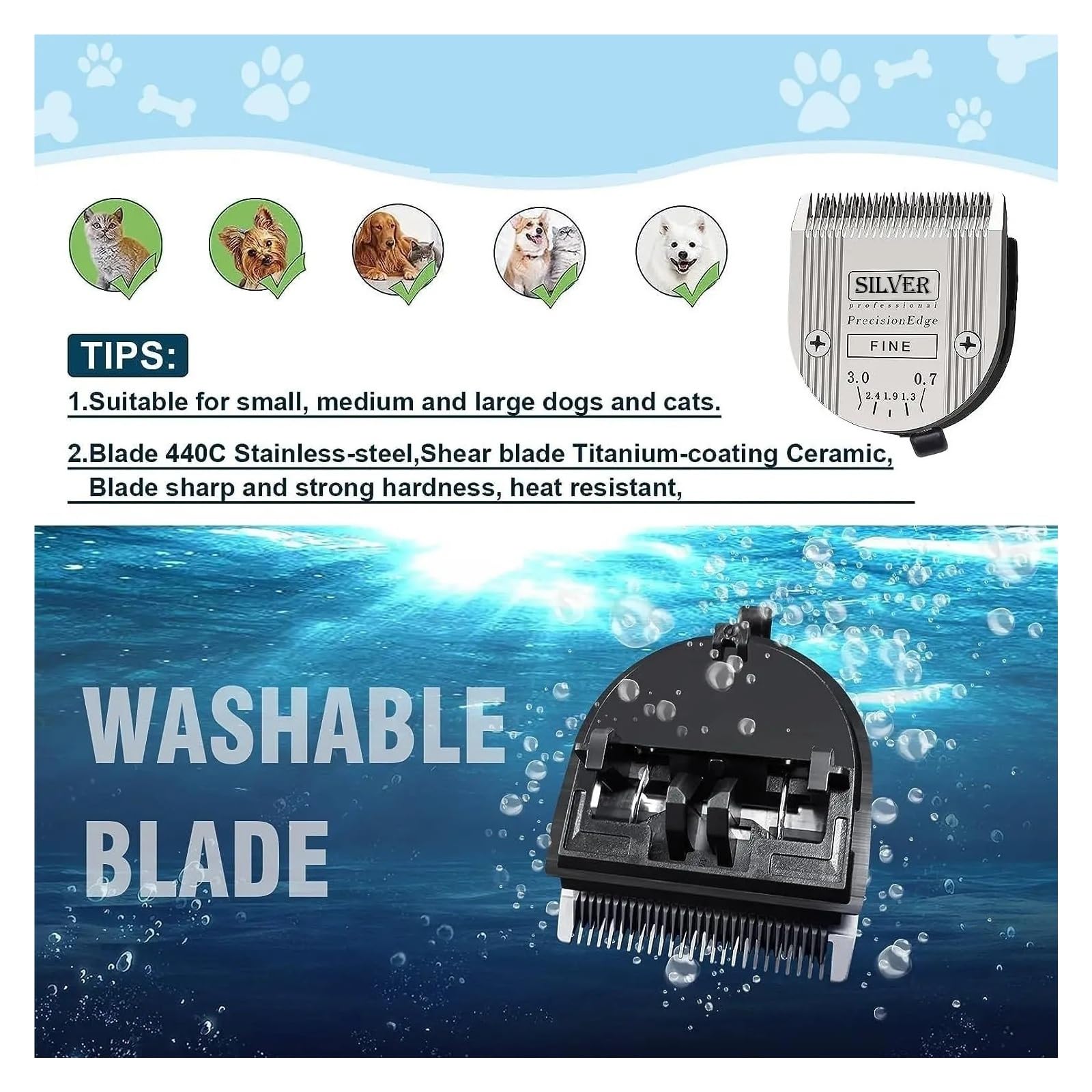 Compatible Con Wahl, Cortapelos 5 En 1, Compatible Con Bravura, Cortapelos for Perros, Cuchillas De Repuesto, | 4pcs