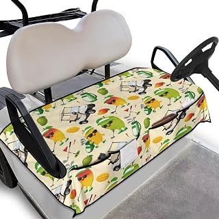 Mango Golf Cart Seat Covers with Front Pockets Cute 2 Person Golf Cart Seats Polyester Golf Cart Seat Towel Blanket with Pockets