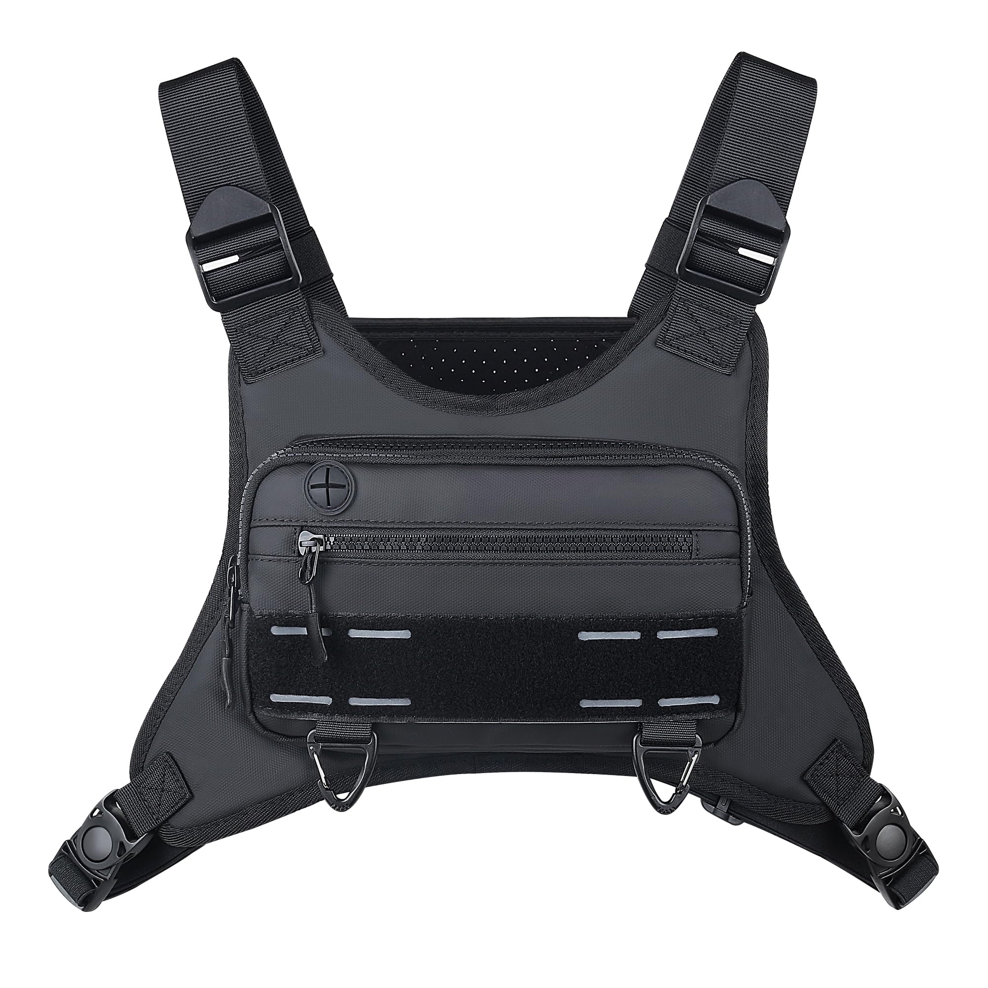 Sports Chest Bag Men's Women's Reflective Running Vest Suitable for fitness, running, biking, hiking, mountaineering, search and rescue teams, outdoor adventure, maintenance, fire alarms, etc.