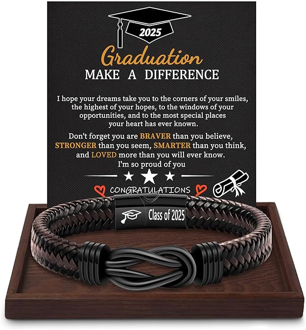 Inspirational Gifts for Men Morse Code Bracelets Mens Bracelets Graduation Gifts for Him Fathers Day Adjustable Leather Bracelet Motivational Birthday Annivesary Jewelry Stocking Stuffers for Men